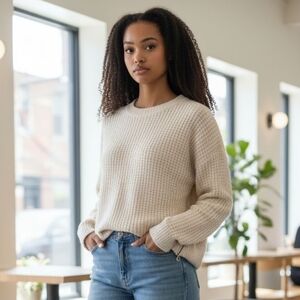 Topshop waffle weave pullover sweater